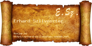 Erhard Szilveszter névjegykártya